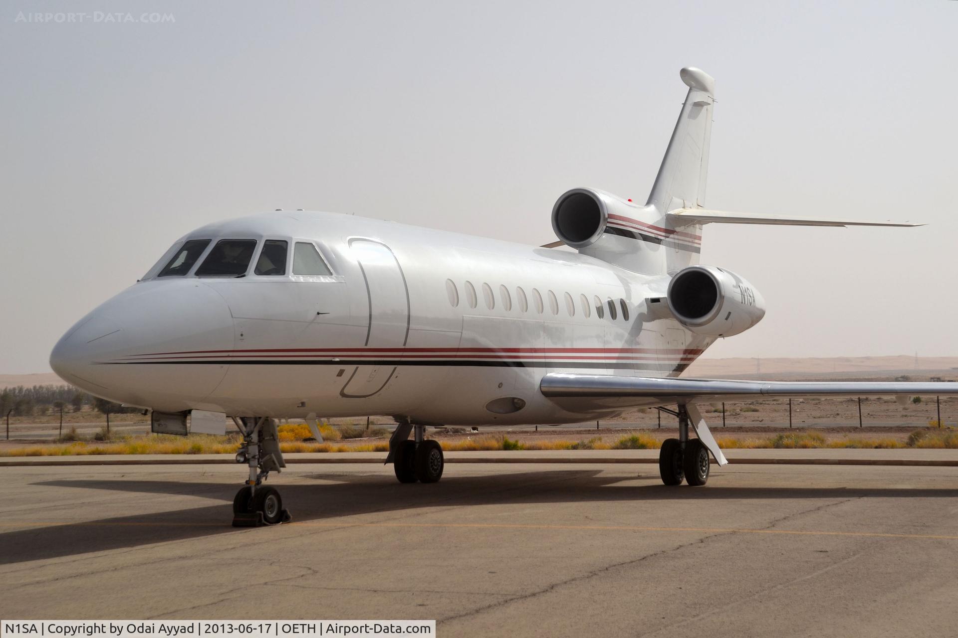 N1SA, 2003 Dassault Falcon 900EX C/N 128, Airplane is getting ready to takeoff from Thumamah Airport
