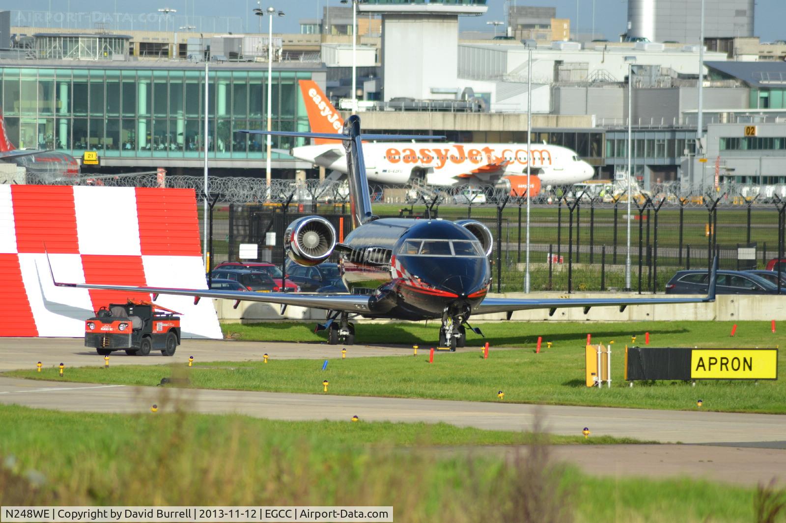 N248WE, 1998 Canadair Challenger 604 (CL-600-2B16) C/N 5369, Canadair CL-600-2B16 at Manchester Airport.