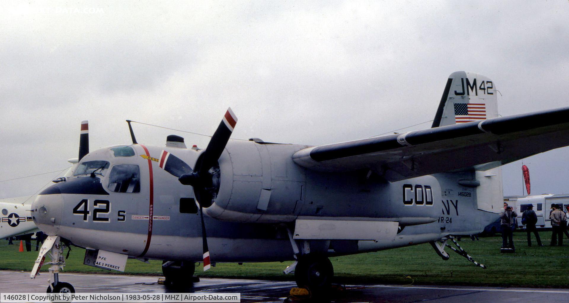 146028, Grumman C-1A Trader C/N 58, C-1A Trader of VR-24 on  display at the 1983 RAF Mildenhall Air Fete.