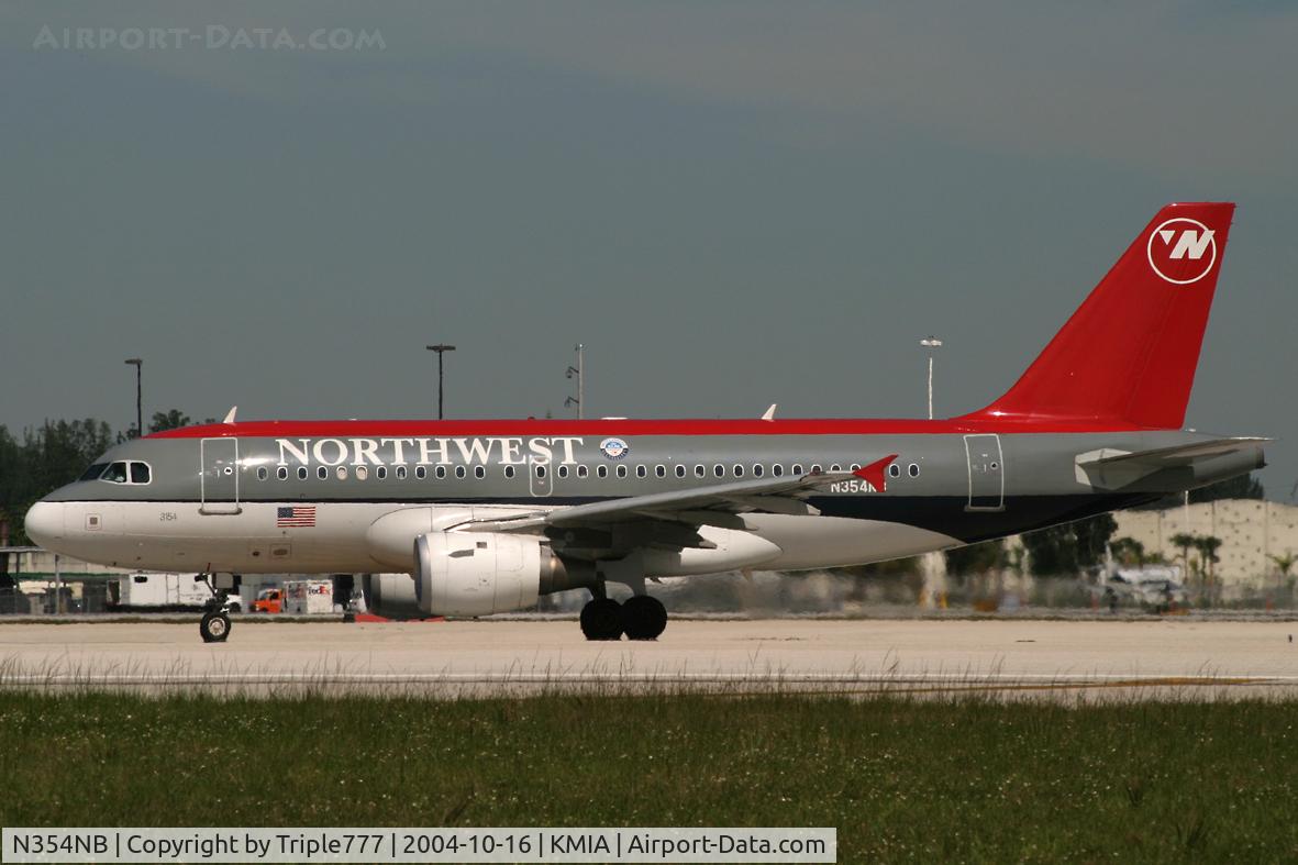 N354NB, 2002 Airbus A319-114 C/N 1833, Northwest Airlines