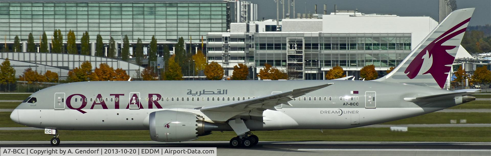 A7-BCC, 2012 Boeing 787-8 Dreamliner C/N 38321, Qatar Airways, seen here shortly after landing at München(EDDM)