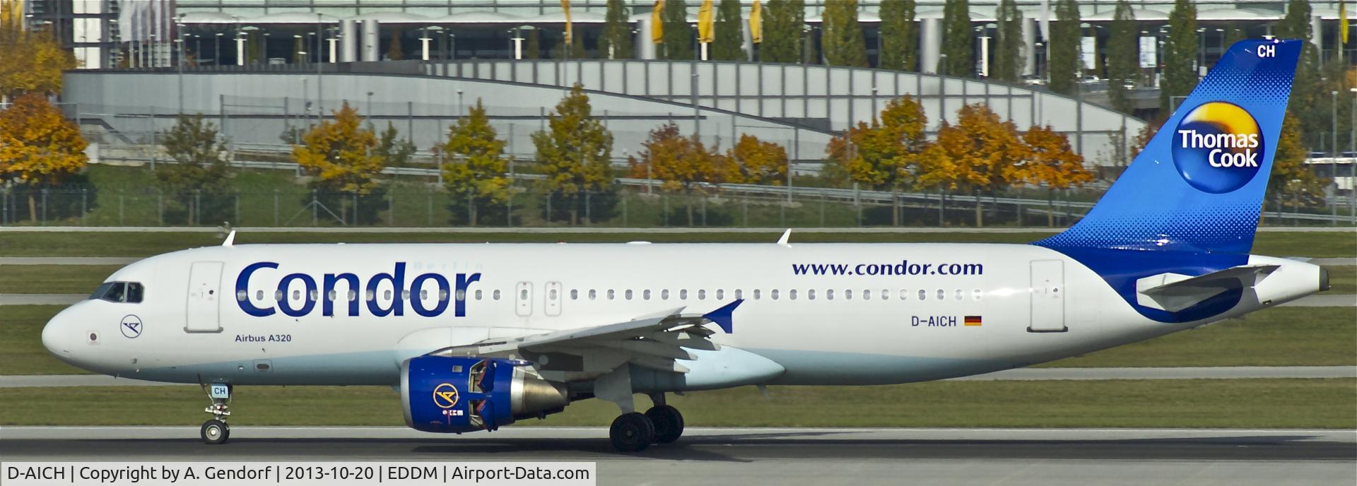 D-AICH, 1999 Airbus A320-212 C/N 0971, Condor, is speeding up at München(EDDM)