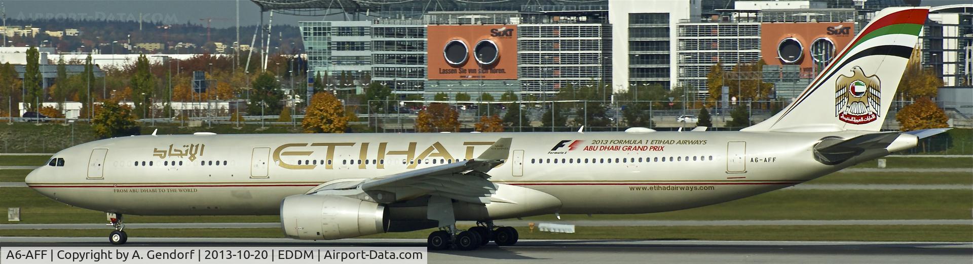 A6-AFF, 2011 Airbus A330-343X C/N 1245, Etihad, seen here on RWY 26L for departure at München(EDDM), bound for Abu Dhabi(OMAA)