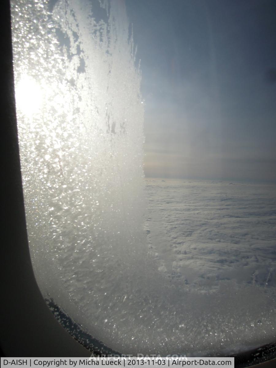 D-AISH, 2007 Airbus A321-231 C/N 3265, I have never seen so much ice build-up on the windows