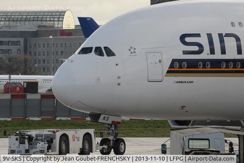 9V-SKS, 2012 Airbus A380-841 C/N 085, Singapore Airlines departure at CDG T1