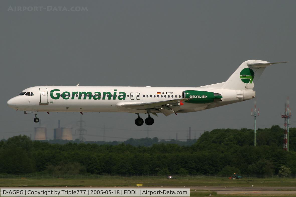 D-AGPG, 1990 Fokker 100 (F-28-0100) C/N 11306, Germania