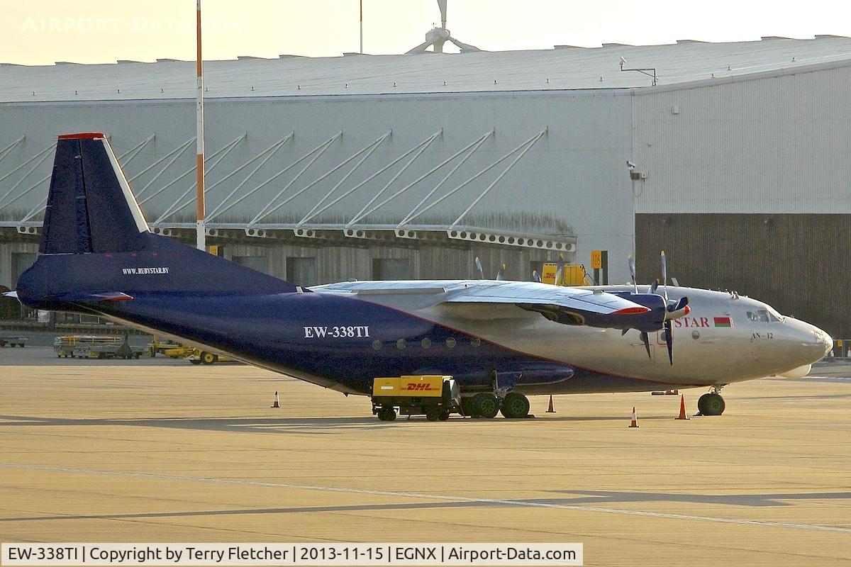 EW-338TI, Antonov An-12 C/N 1340106, Ruby Star's Antonov An-12, c/n: 1340106 at East Midlands Airport