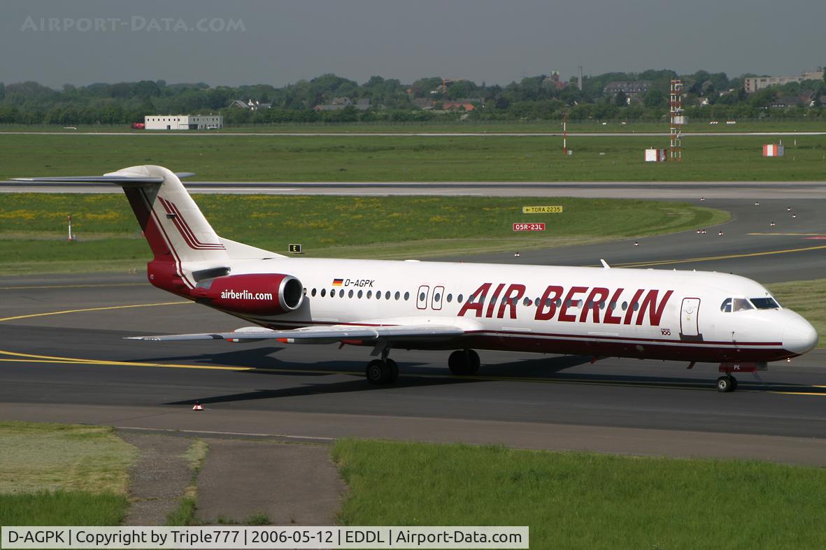 D-AGPK, 1990 Fokker 100 (F-28-0100) C/N 11313, Air Berlin
