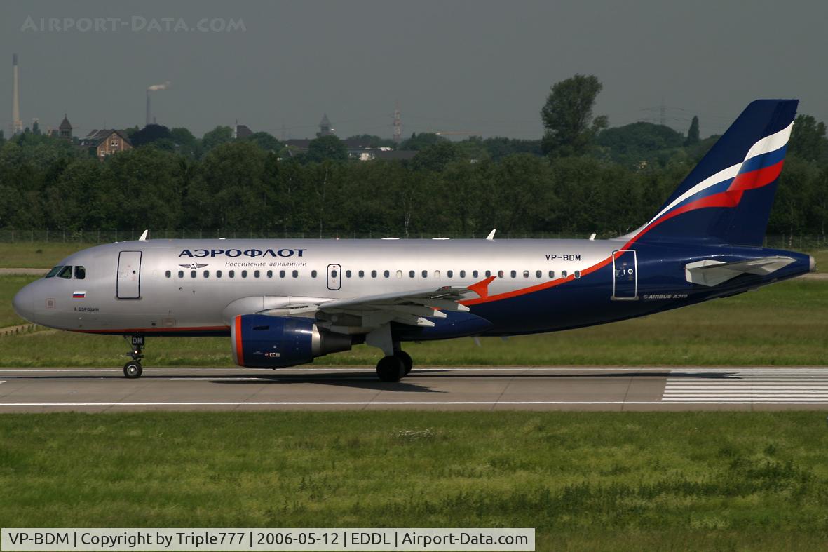 VP-BDM, 2003 Airbus A319-111 C/N 2069, Aeroflot