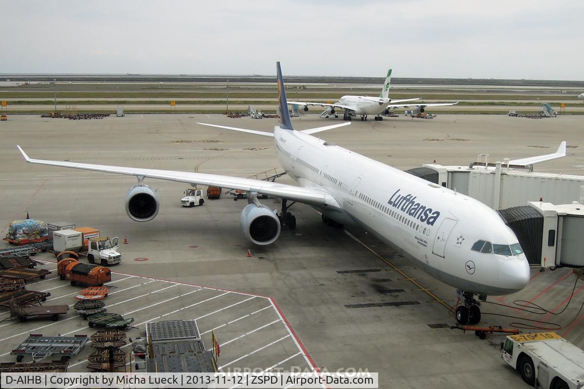 D-AIHB, 2003 Airbus A340-642 C/N 517, At Pu Dong