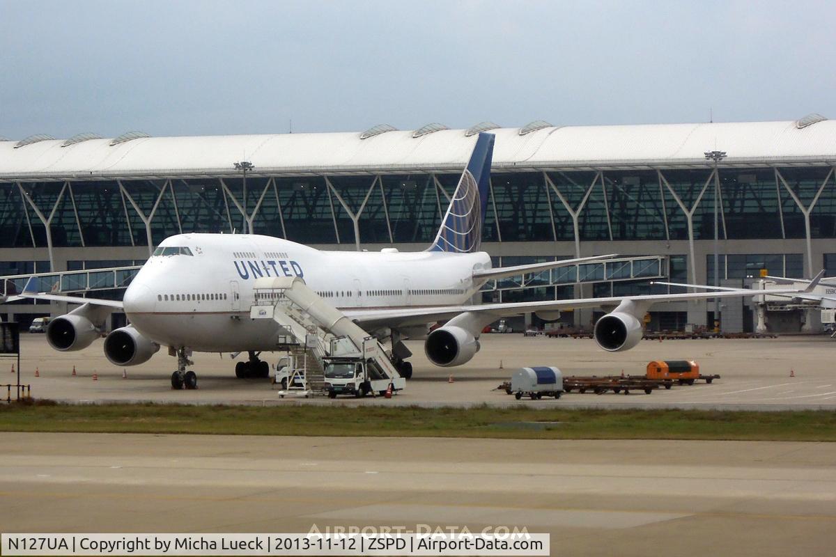 N127UA, 1999 Boeing 747-422 C/N 28813, At Pu Dong