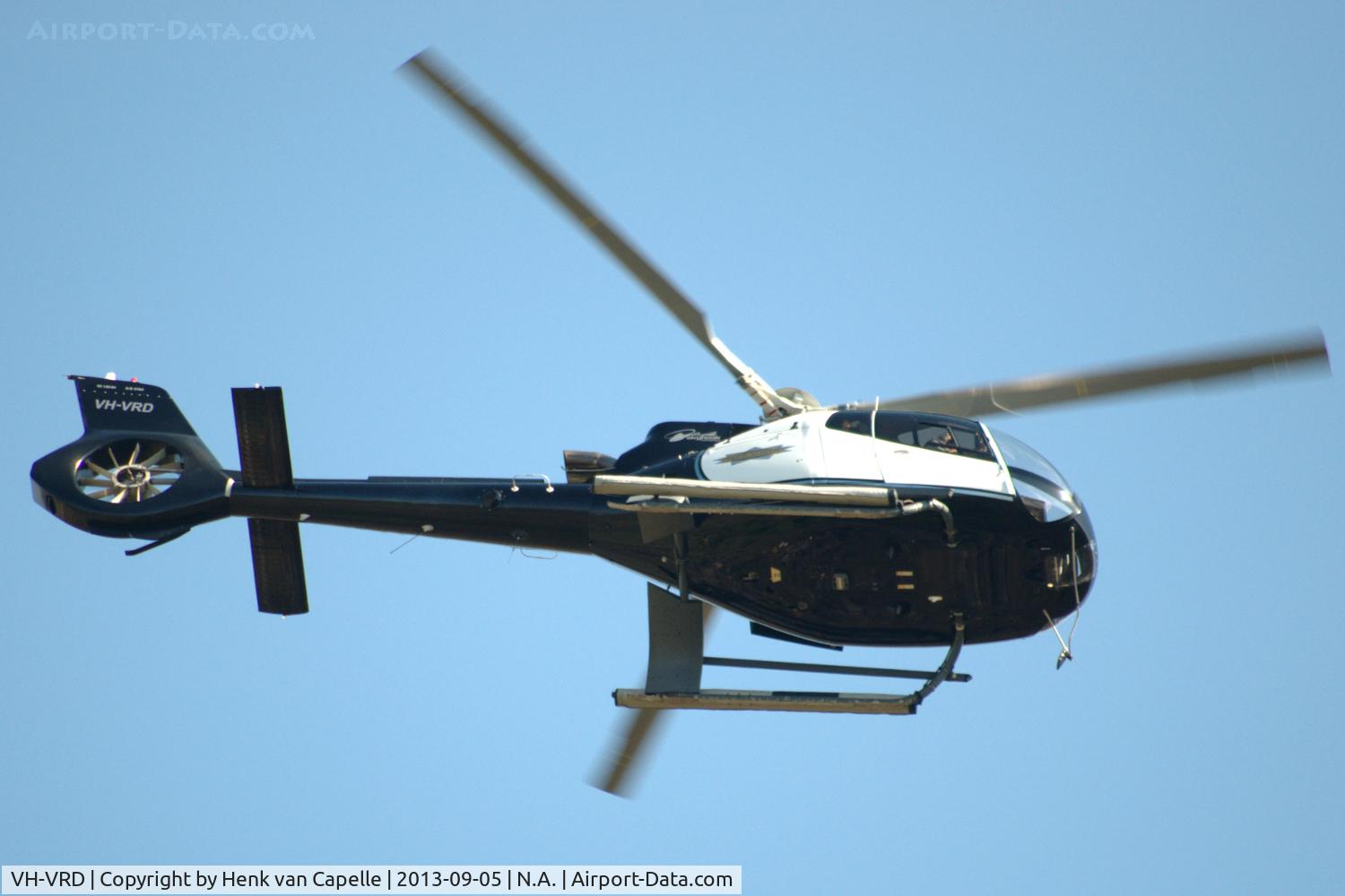 VH-VRD, 2004 Eurocopter EC-130B-4 (AS-350B-4) C/N 3762, Eurocopter EC130B4 flying over the Mitchell Falls area of Mitchell River National Park, Kimberley, Western Australia.
