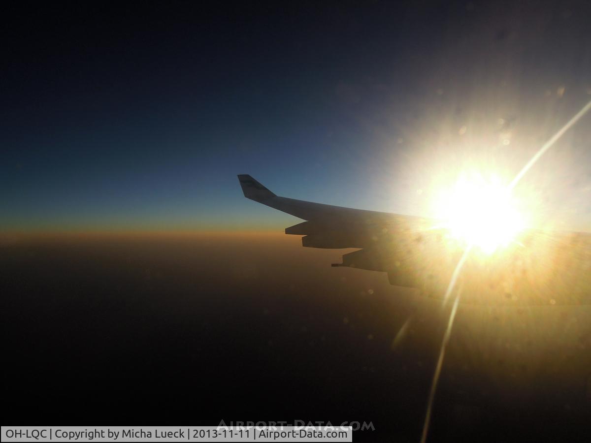 OH-LQC, 2007 Airbus A340-313 C/N 844, Sunrise enroute HEL-PVG