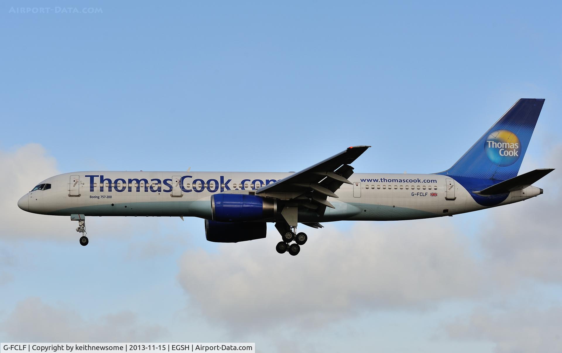 G-FCLF, 1999 Boeing 757-28A C/N 28835, Arriving from Southend.