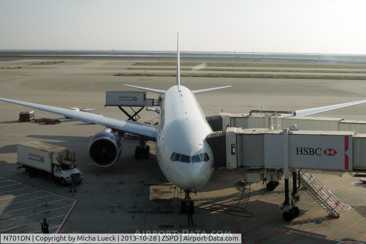 N701DN, 2008 Boeing 777-232/LR C/N 29740, At Pu Dong