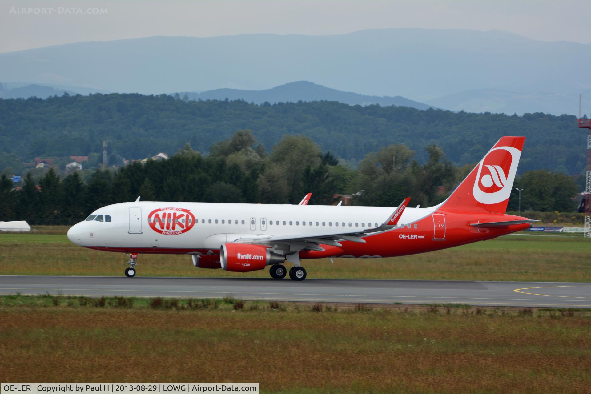 OE-LER, 2013 Airbus A320-214 C/N 5522, A320 with Sharklets take-off at LOWG