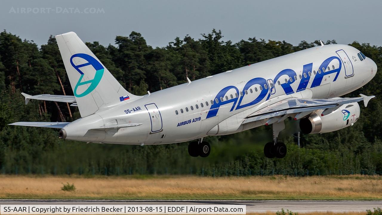 S5-AAR, 2010 Airbus A319-132 C/N 4301, departure from Frankfurt