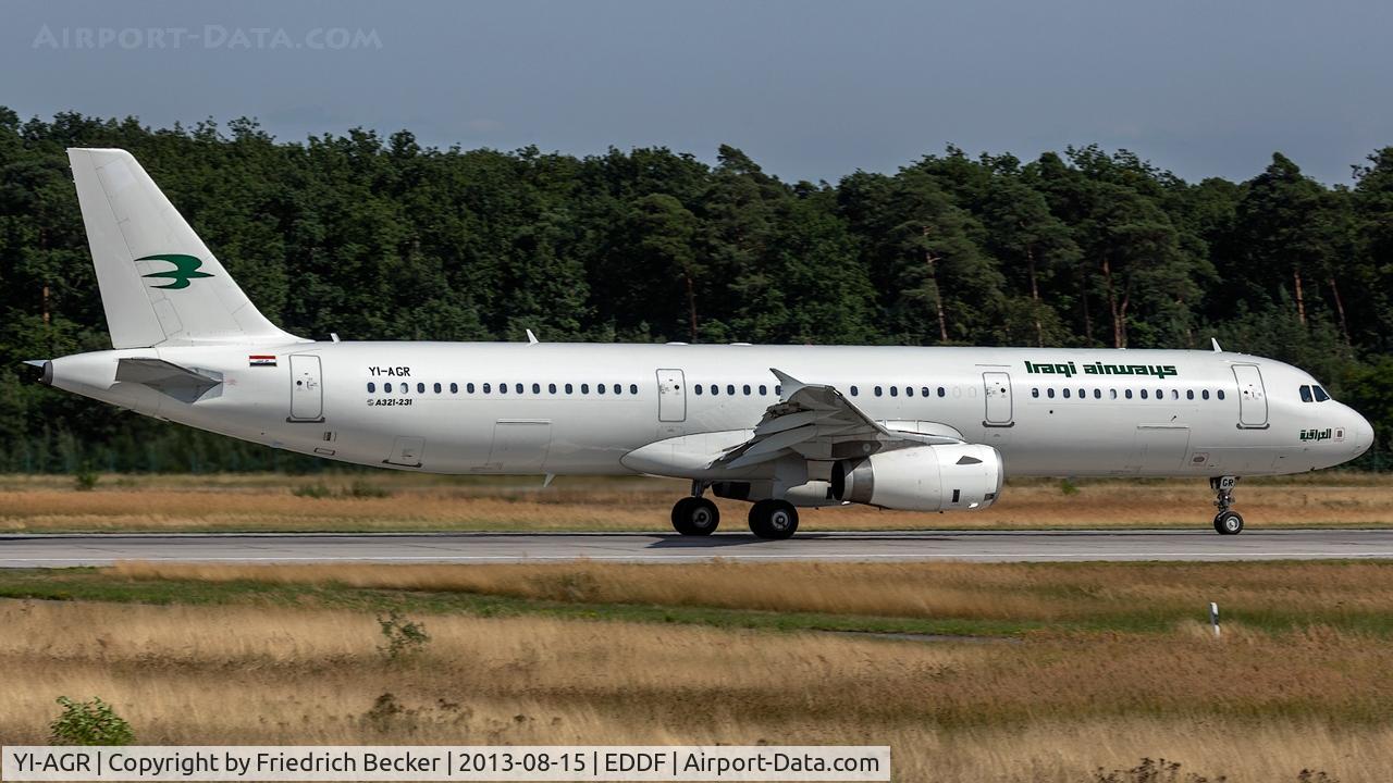 YI-AGR, 2010 Airbus A321-231 C/N 4067, departure from Frankfurt