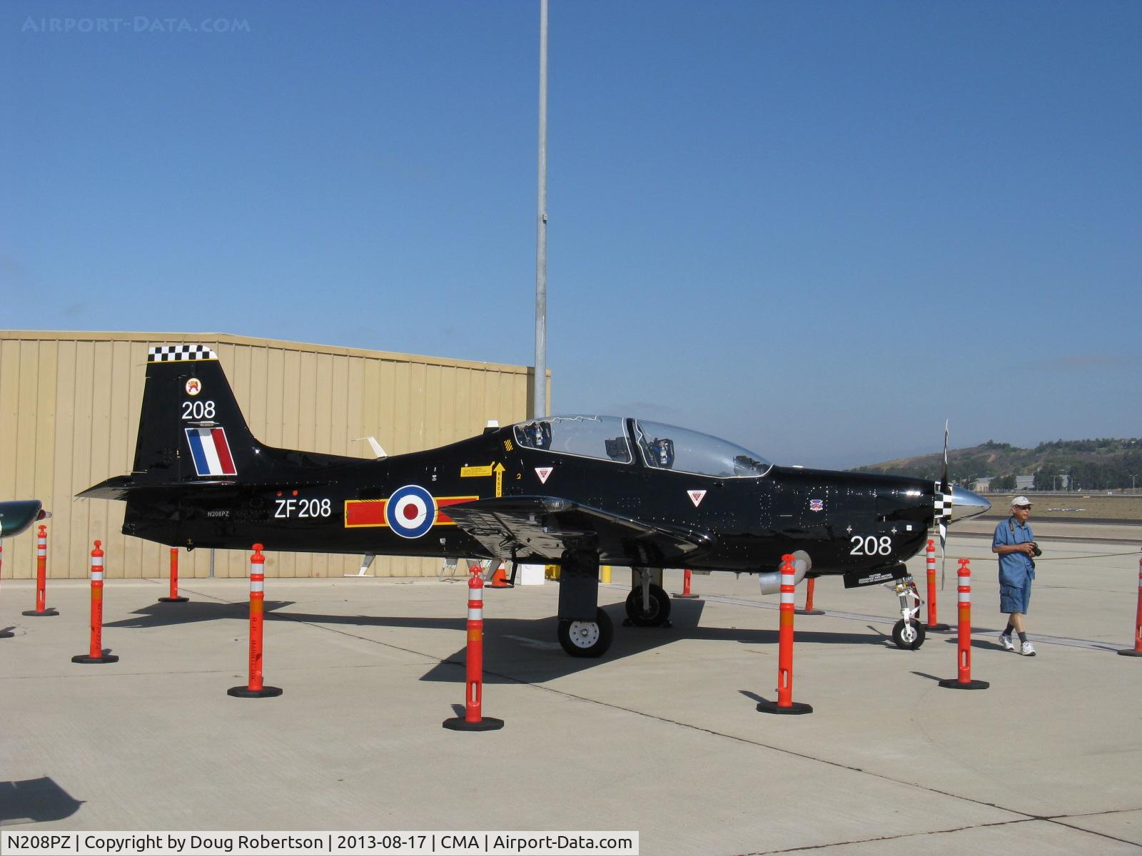 N208PZ, 1989 Short S-312 Tucano T1 C/N S034/T33, 1989 Short Bros. PLC S312 TUCANO (Toucan) T1 Mk.1, one Garrett TPE331-12B Turboprop 1,100 shp, 4-blade prop,  RAF basic trainer replacement for Hunting Percival (BAC) JET PROVOST
