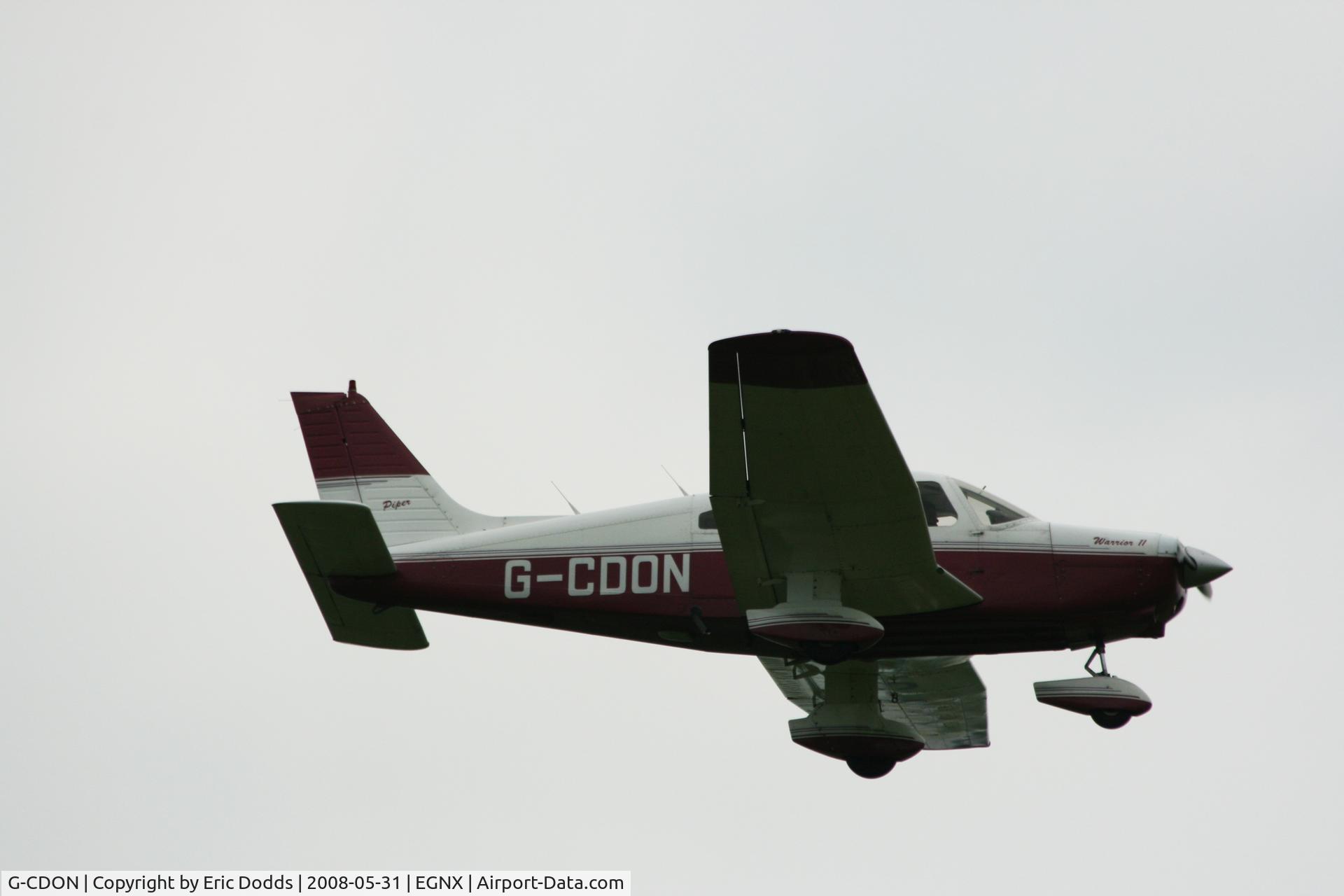 G-CDON, 1982 Piper PA-28-161 Cherokee Warrior II C/N 28-8216185, Landing at EMA