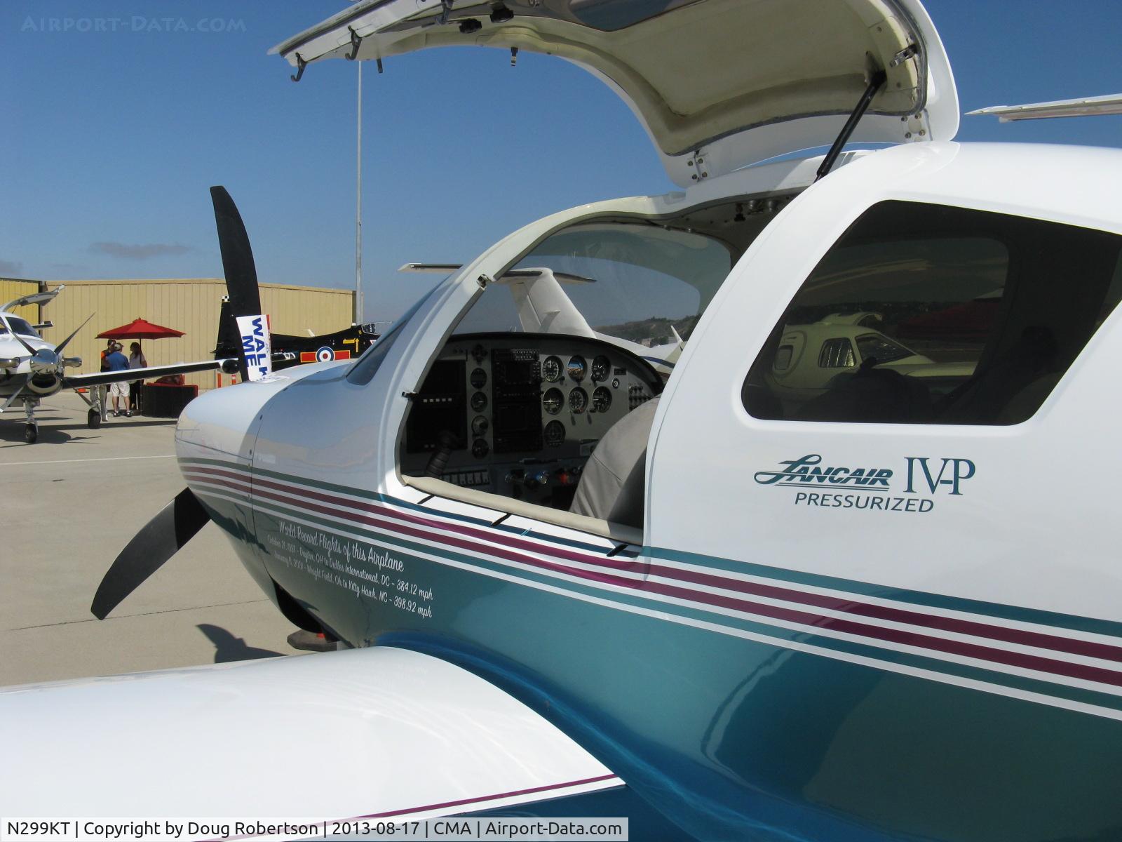 N299KT, 1996 Lancair IV-P C/N 139, 1996 Larue LANCAIR IV-P (pressurized), Continental IO-550 300 Hp, sleek multiple FAI record holder, logo