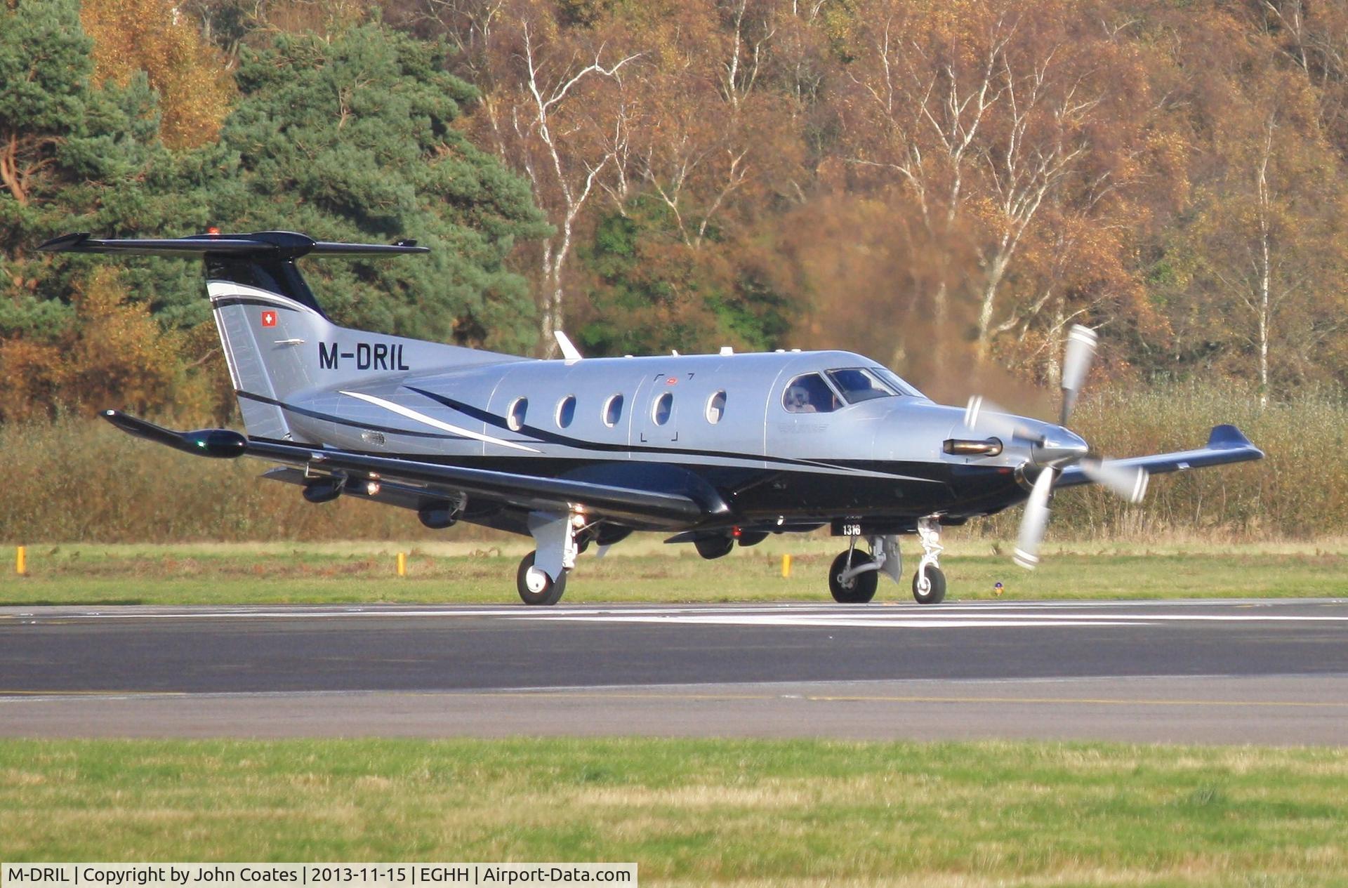 M-DRIL, 2011 Pilatus PC-12/47E C/N 1318, Entering 26 to depart.