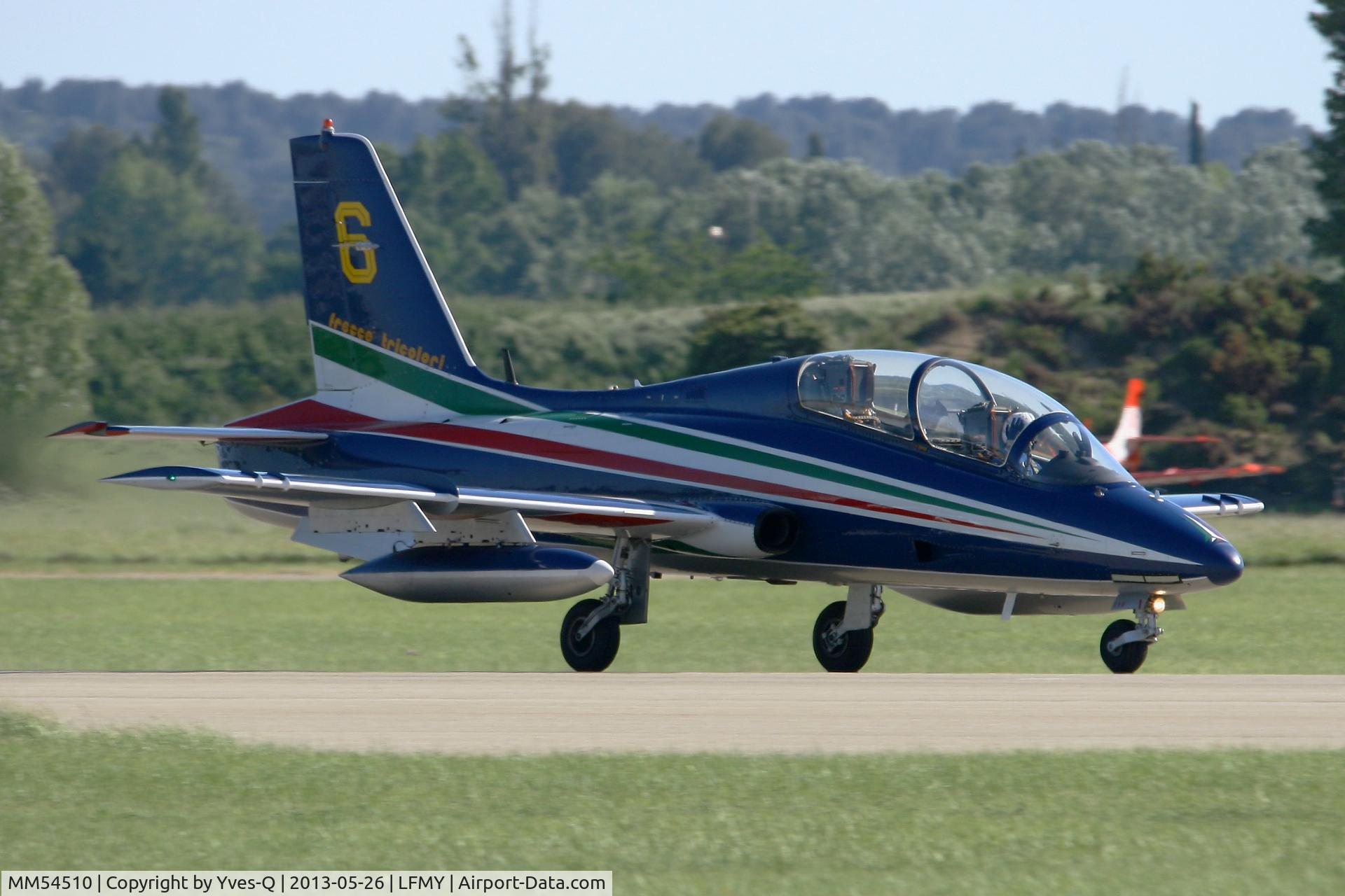 MM54510, Aermacchi MB-339PAN C/N 6726/121/AA058, Italian Air Force Aermacchi MB-339PAN (MM54510), Number 6 in may 2013, Frecce Tricolori Aerobatic Team, Salon De Provence Air Base 701 (LFMY) Open day 2013