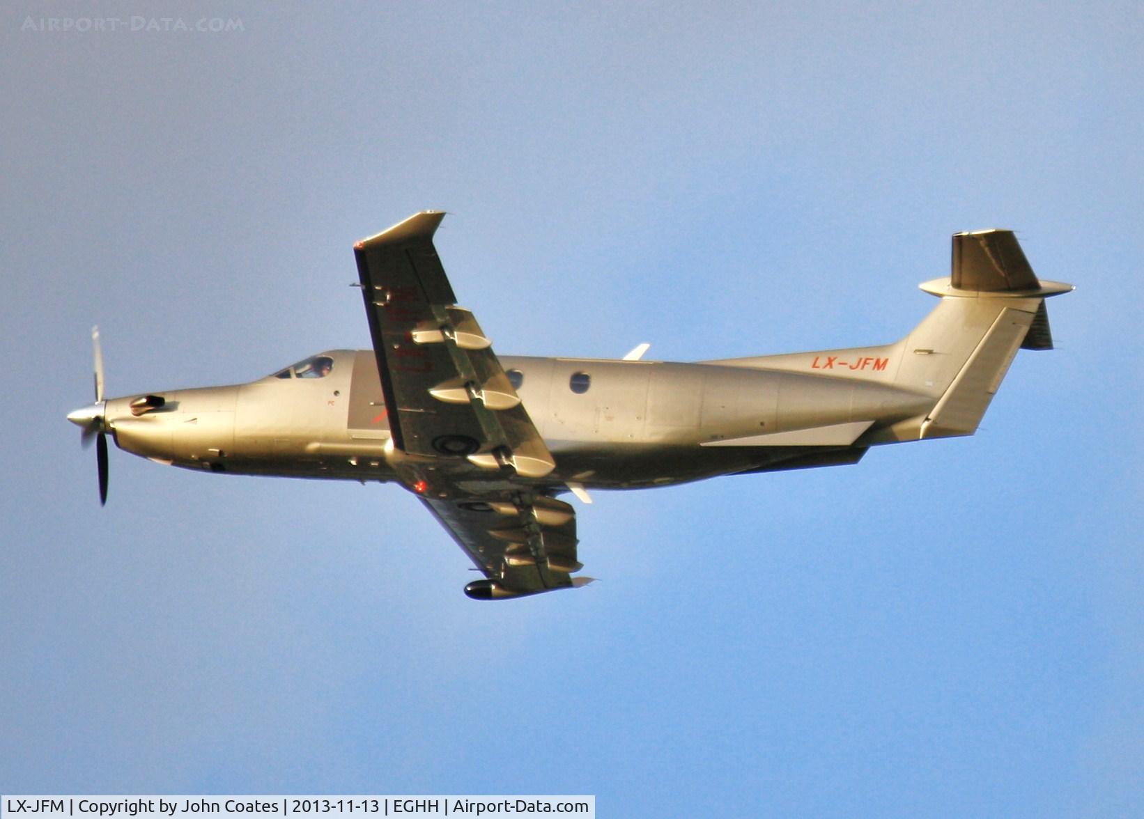 LX-JFM, 2007 Pilatus PC-12/47 C/N 812, Departing after visiting Signatures.