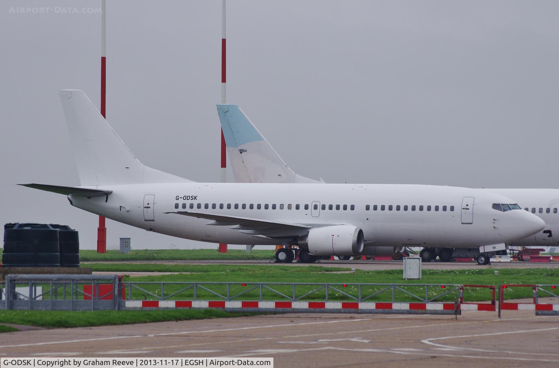 G-ODSK, 1997 Boeing 737-37Q C/N 28537, Now in an all white colour scheme.