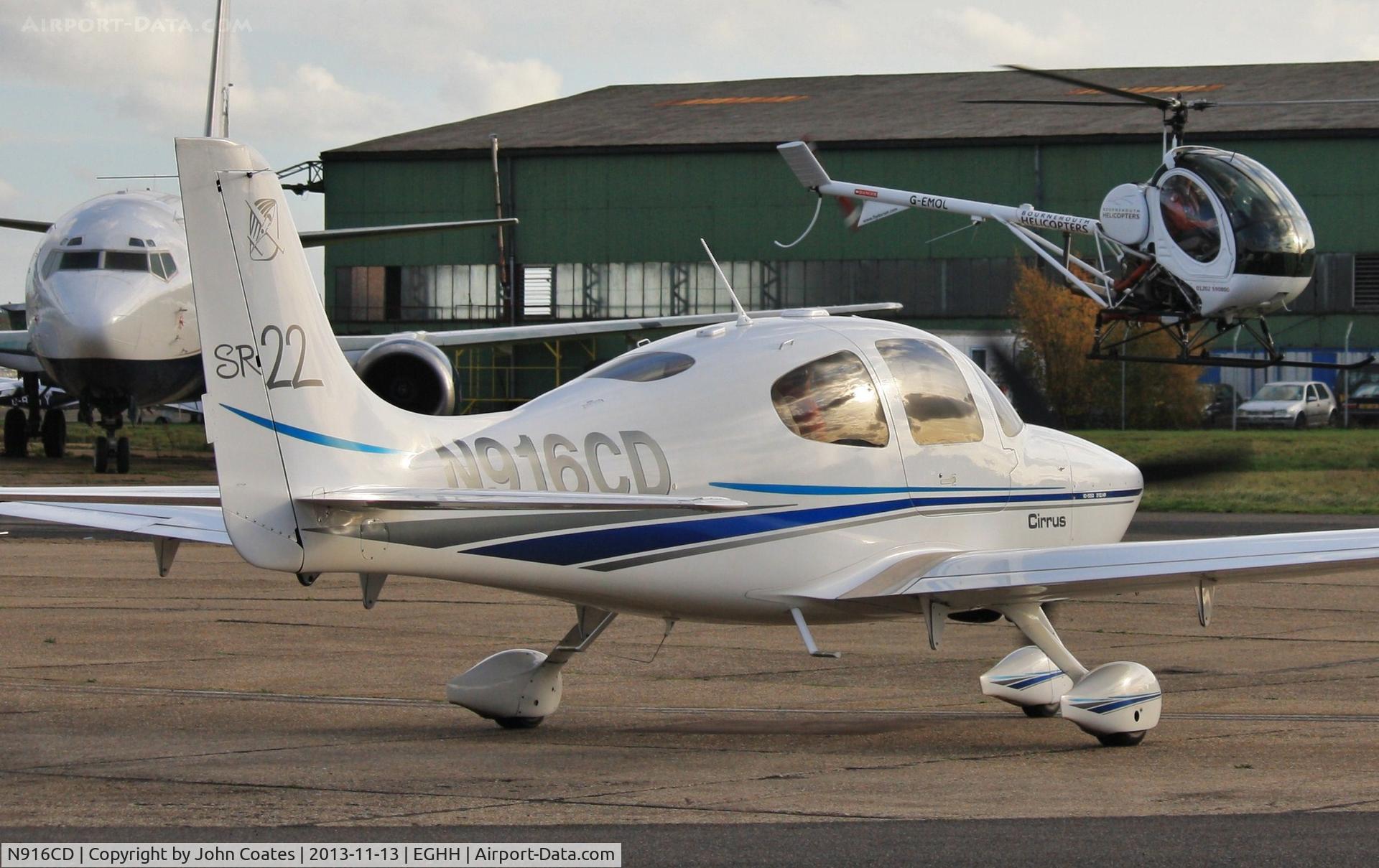 N916CD, 2002 Cirrus SR22 C/N 0318, Parked at BHL - flypast by G-EMOL.