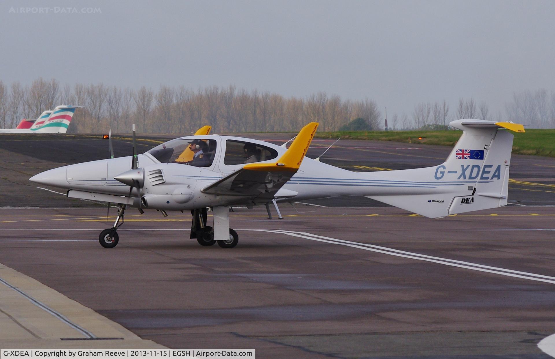 G-XDEA, 2006 Diamond DA-42 Twin Star C/N 42.AC012, Just landed.
