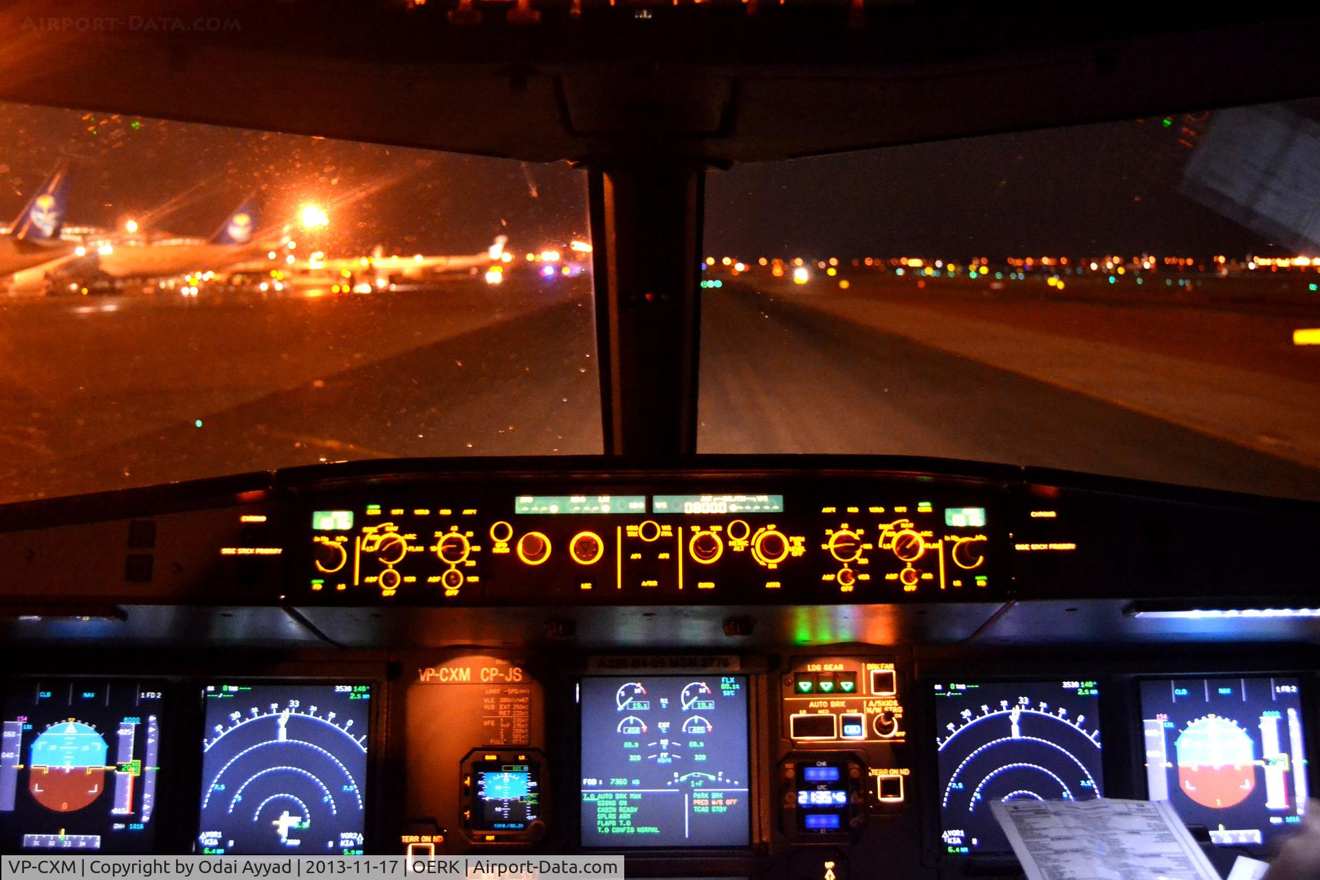 VP-CXM, 2006 Airbus A320-214 C/N 2776, after start getting ready to to taxi to the active