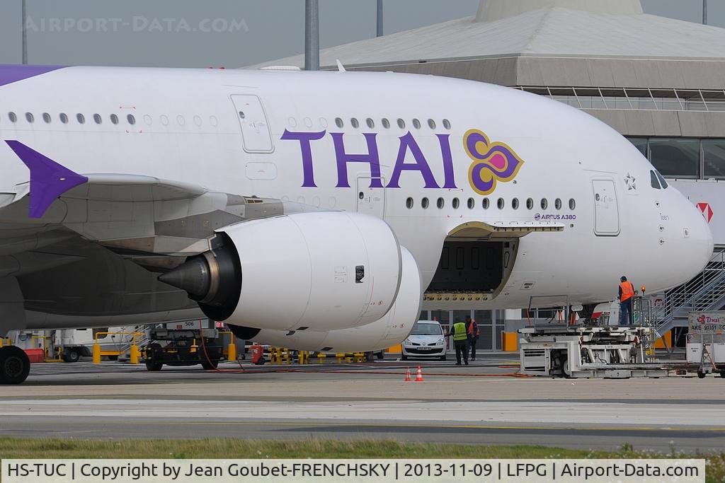 HS-TUC, 2012 Airbus A380-841 C/N 100, THAI at CDG T1