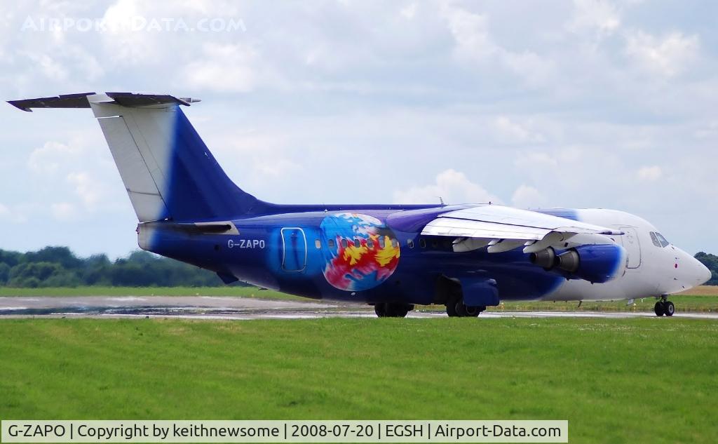 G-ZAPO, 1990 British Aerospace 146-200QC C/N E2176, About to leave on runway 27 !