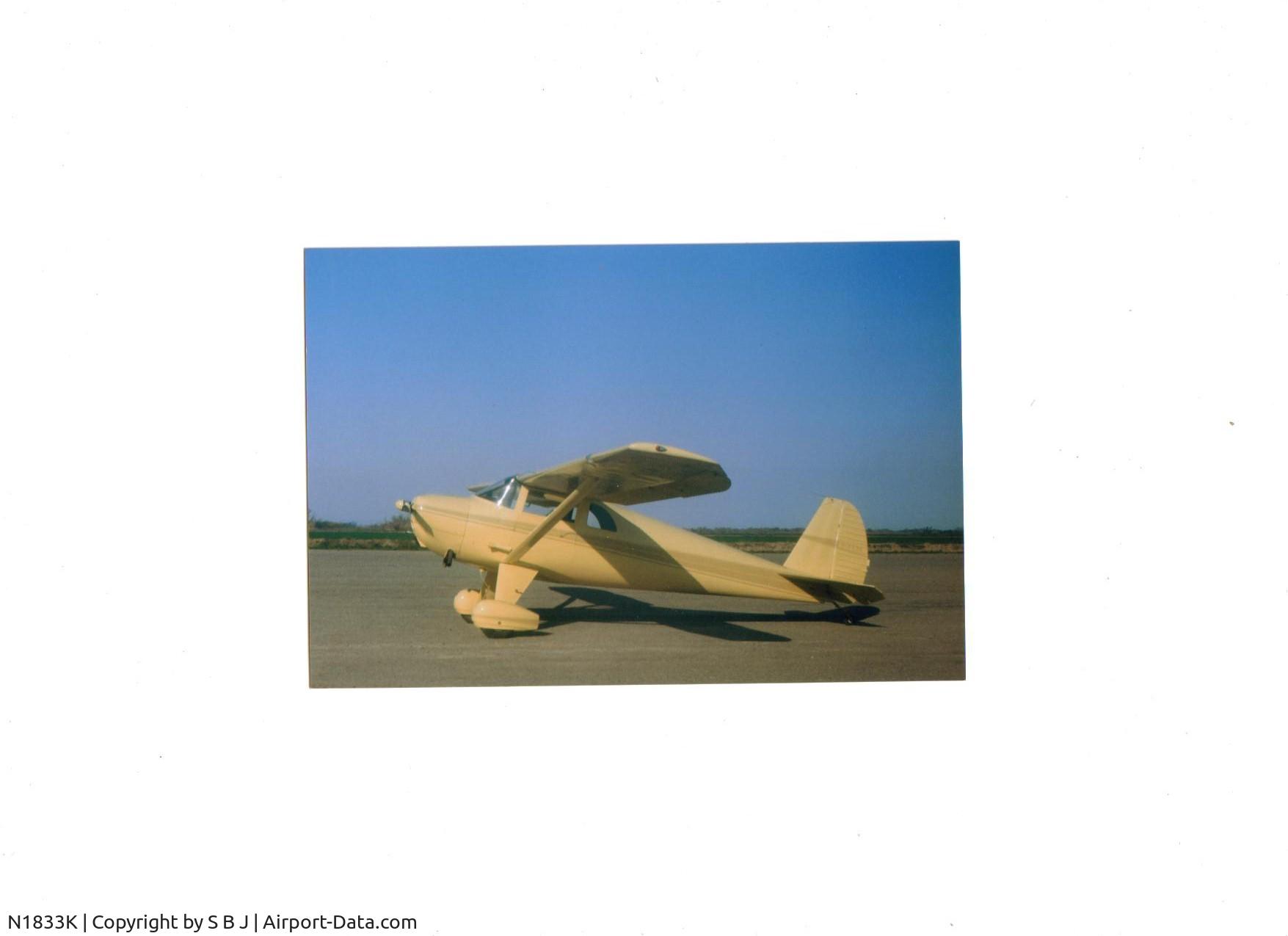 N1833K, 1946 Luscombe 8E Silvaire C/N 4560, Near Tracy,Ca  around june of 1974 soon after getting plane back flying.