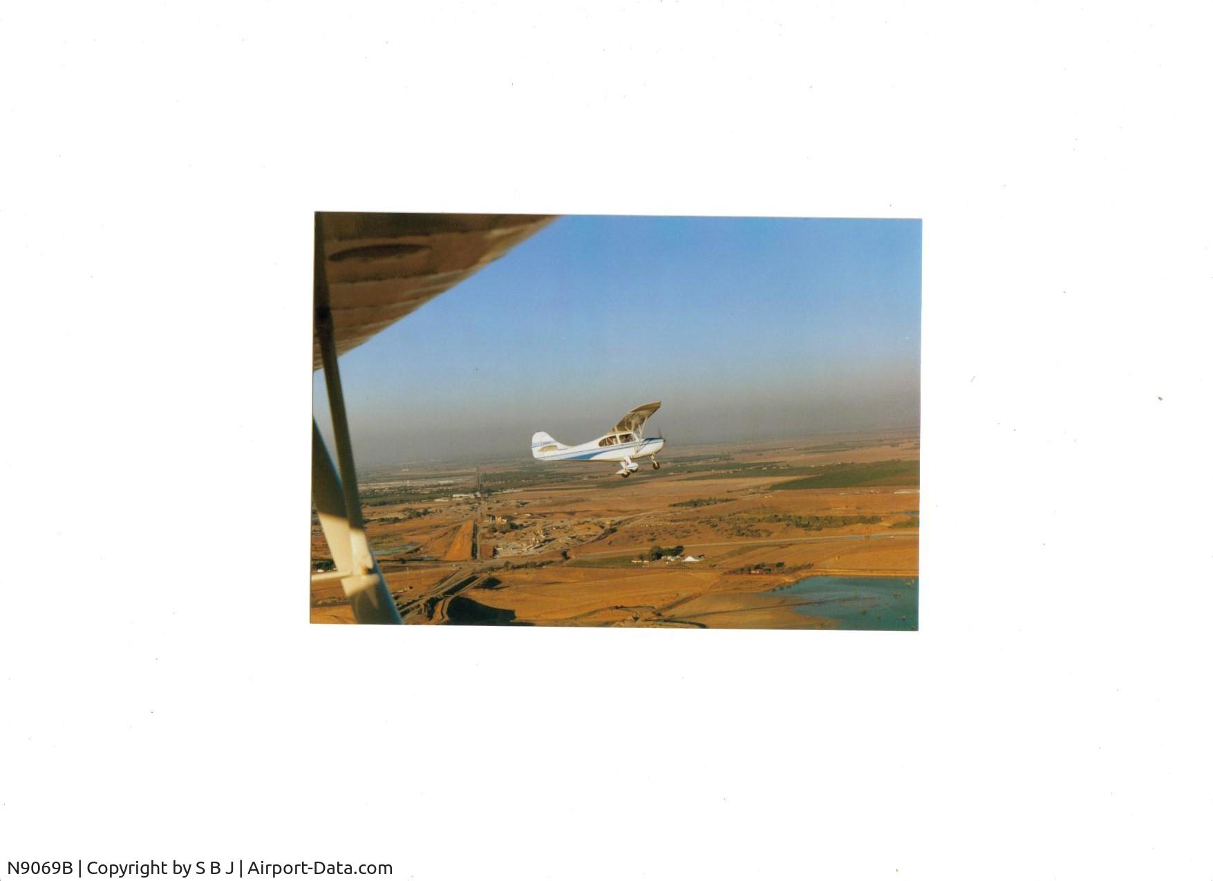 N9069B, 1958 Champion 7FC C/N 7FC-153, 69B on early flight after complete rebuild.Around 2000.
