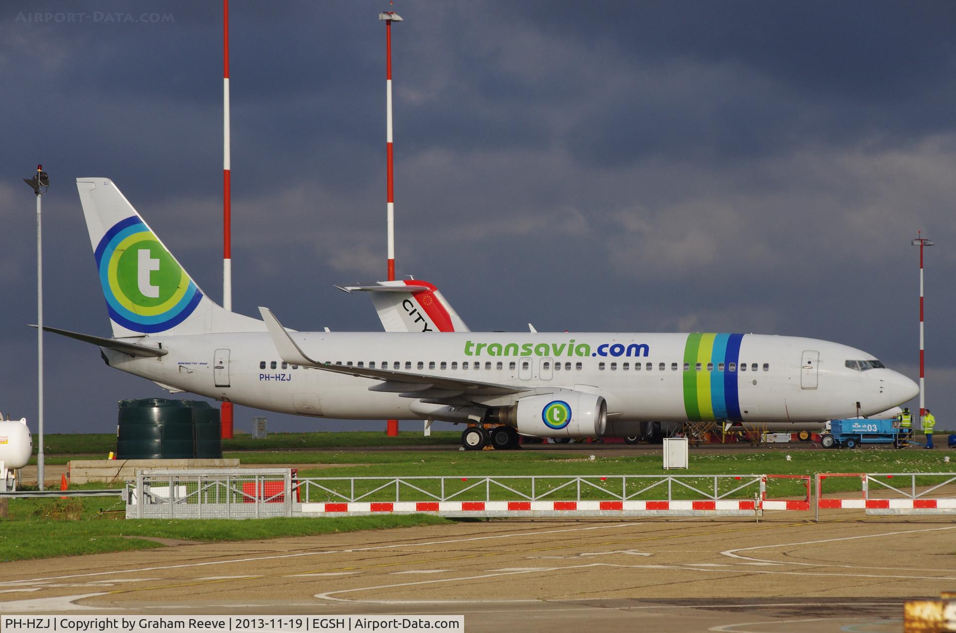 PH-HZJ, 2000 Boeing 737-8K2 C/N 30389, Parked at Norwich.
