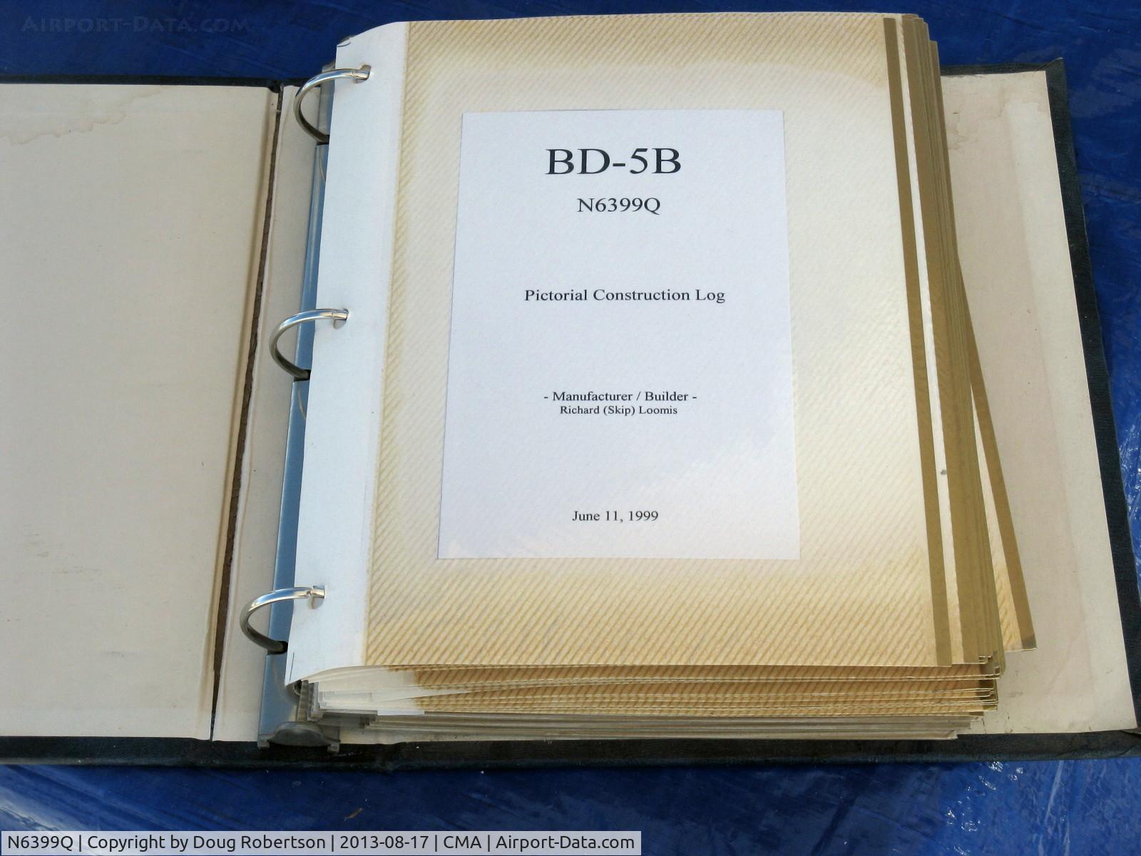 N6399Q, Bede BD-5B C/N 4986, 1999 Loomis BD-5B, Hirth 2706 68 Hp pusher, construction photography log book