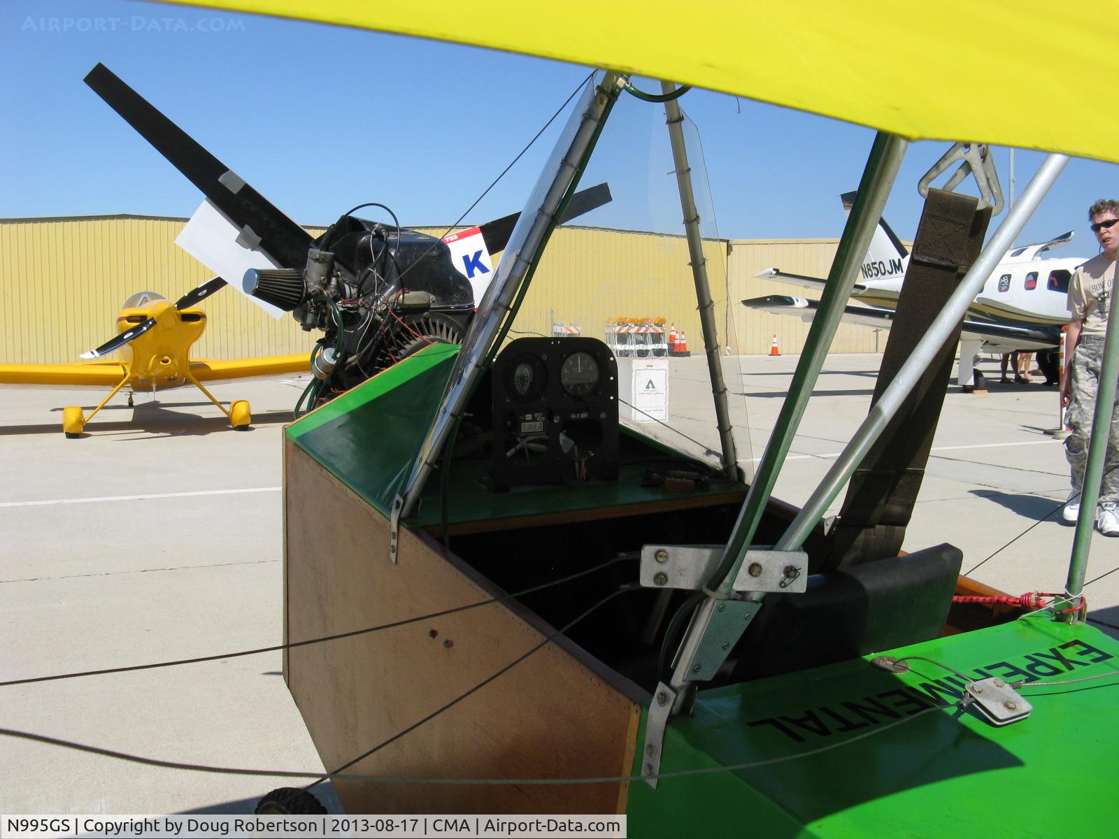 N995GS, 1999 Butterfly Aero Banty C/N 1285, 1999 Butterfly Aero BANTY Ultralight Experimental, Rotax 277 26 Hp @ 6,250 rpm single cylinder air-cooled two-stroke with integral reduction drive, single seat, panel