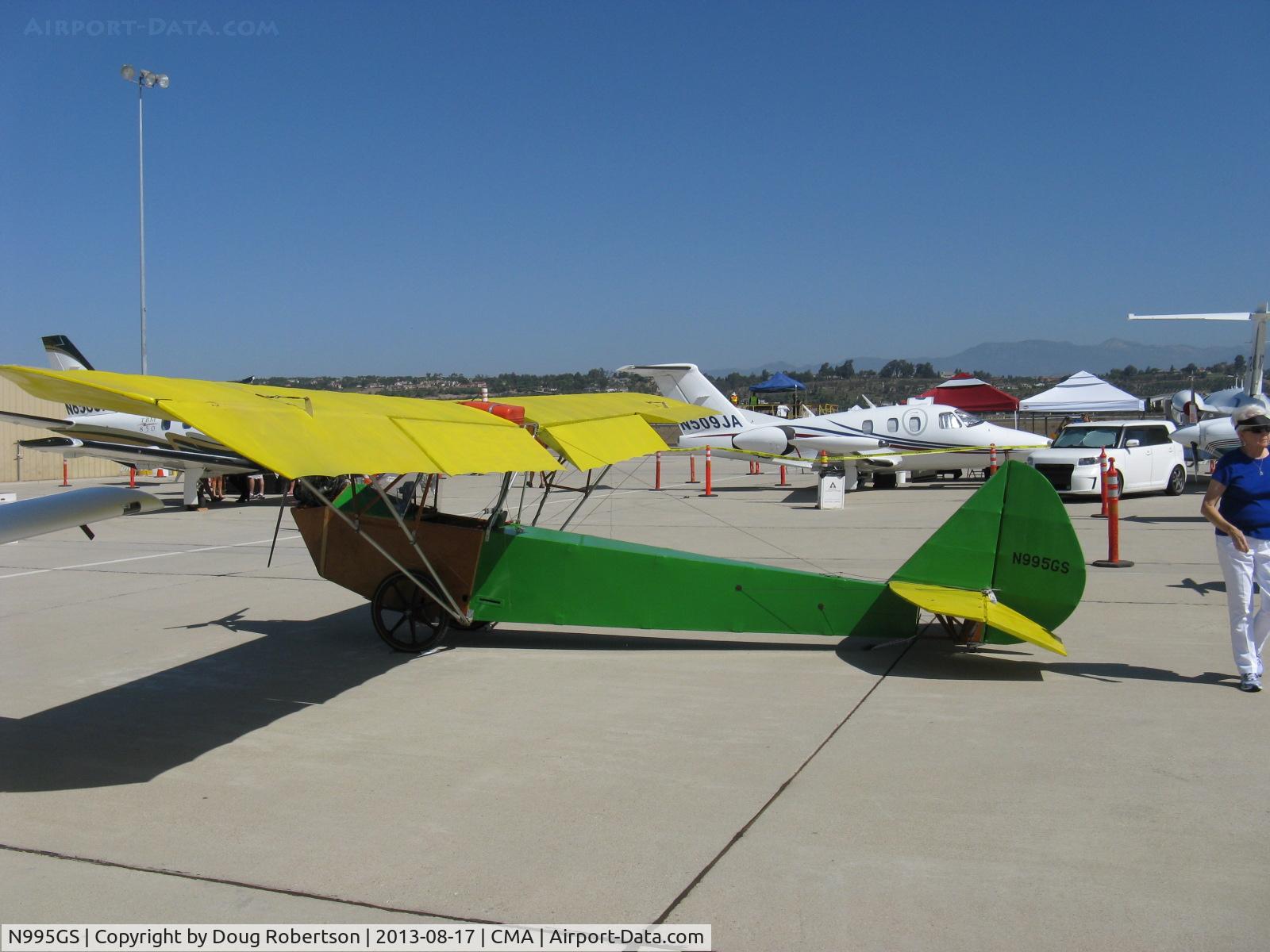 N995GS, 1999 Butterfly Aero Banty C/N 1285, 1999 Stucker Butterfly Aero BANTY, Rotax 277 26 Hp @ 6,250 rpm single cylinder two-stroke air-cooled with integral reduction drive Ultralight Experimental class single seat probably not for gusty, windy days.
