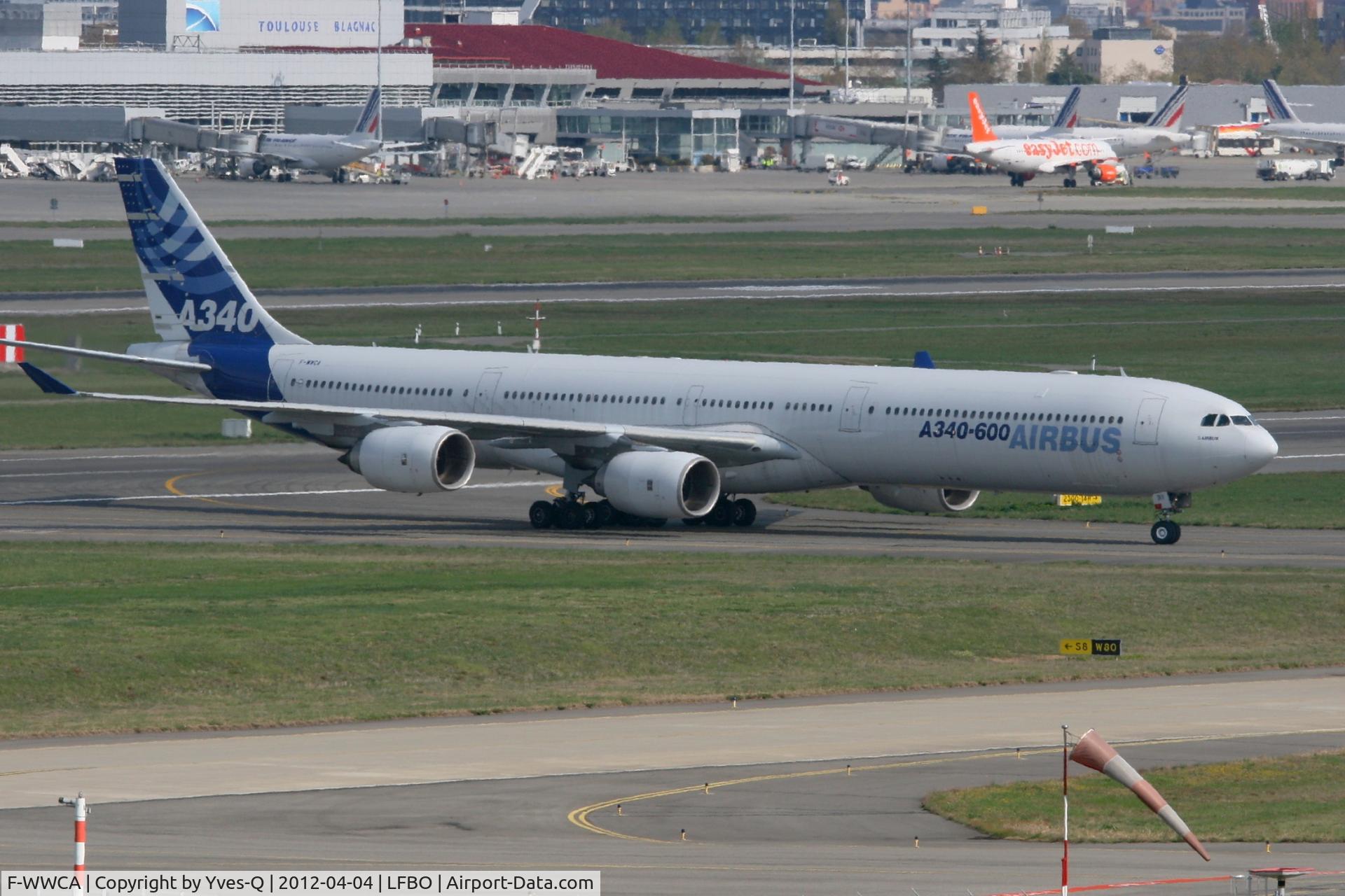 F-WWCA, 2001 Airbus A340-642 C/N 360, Airbus A340-642, Taxiing after  landing Rwy 32L, Toulouse Blagnac Airport (LFBO-TLS)