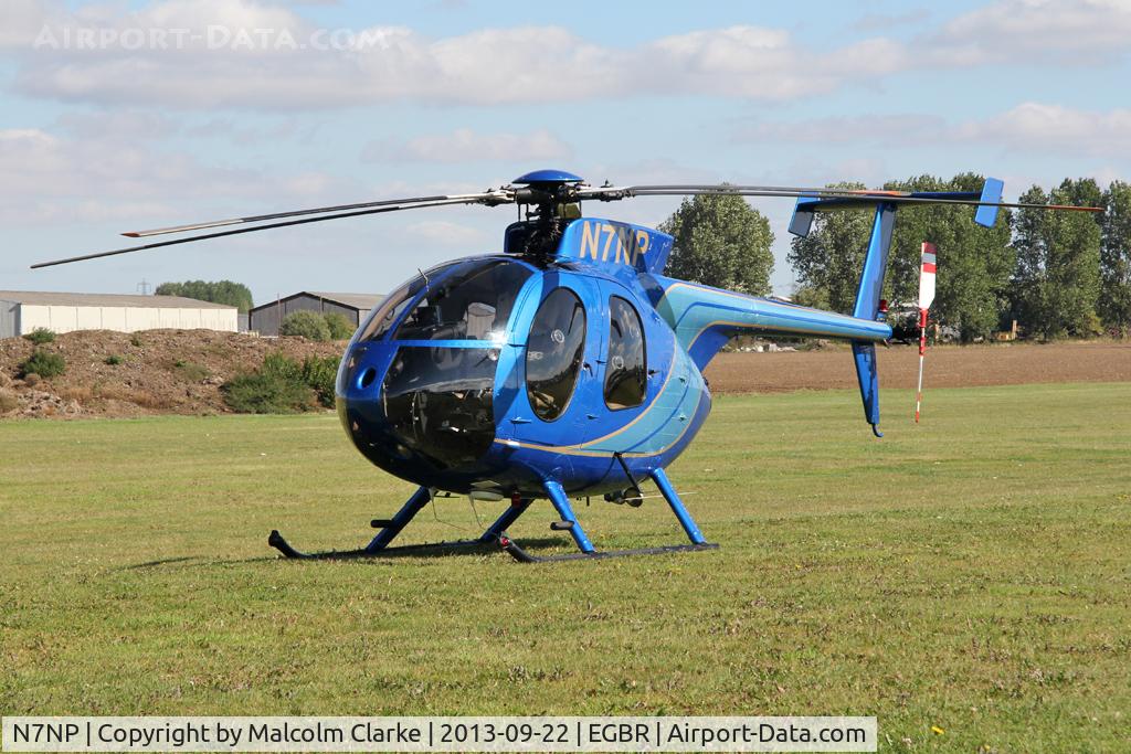 N7NP, McDonnell Douglas 369E C/N 0260E, McDonnell Douglas 369E at The Real Aeroplane Club's Helicopter Fly-In, Breighton Airfield, September 2013.