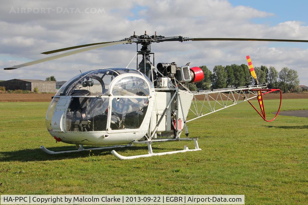 HA-PPC, 1960 Sud SA-313B Alouette II C/N 1500, Sud SA.313B Alouette II at The Real Aeroplane Company's Helicopter Fly-In, Breighton Airfield, September 2013.