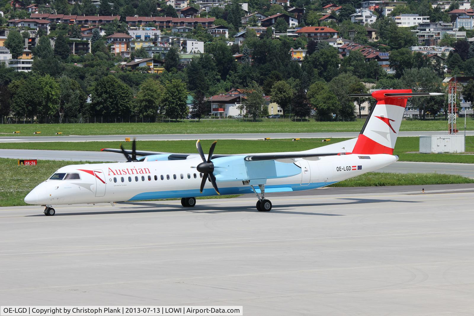 OE-LGD, 2000 De Havilland Canada DHC-8-402Q Dash 8 C/N 4027, Charter from Cagliari