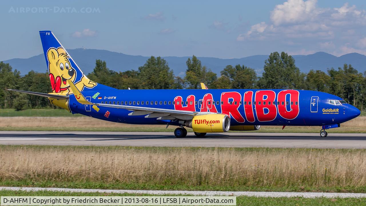 D-AHFM, 2000 Boeing 737-8K5 C/N 27986, departure from Basel