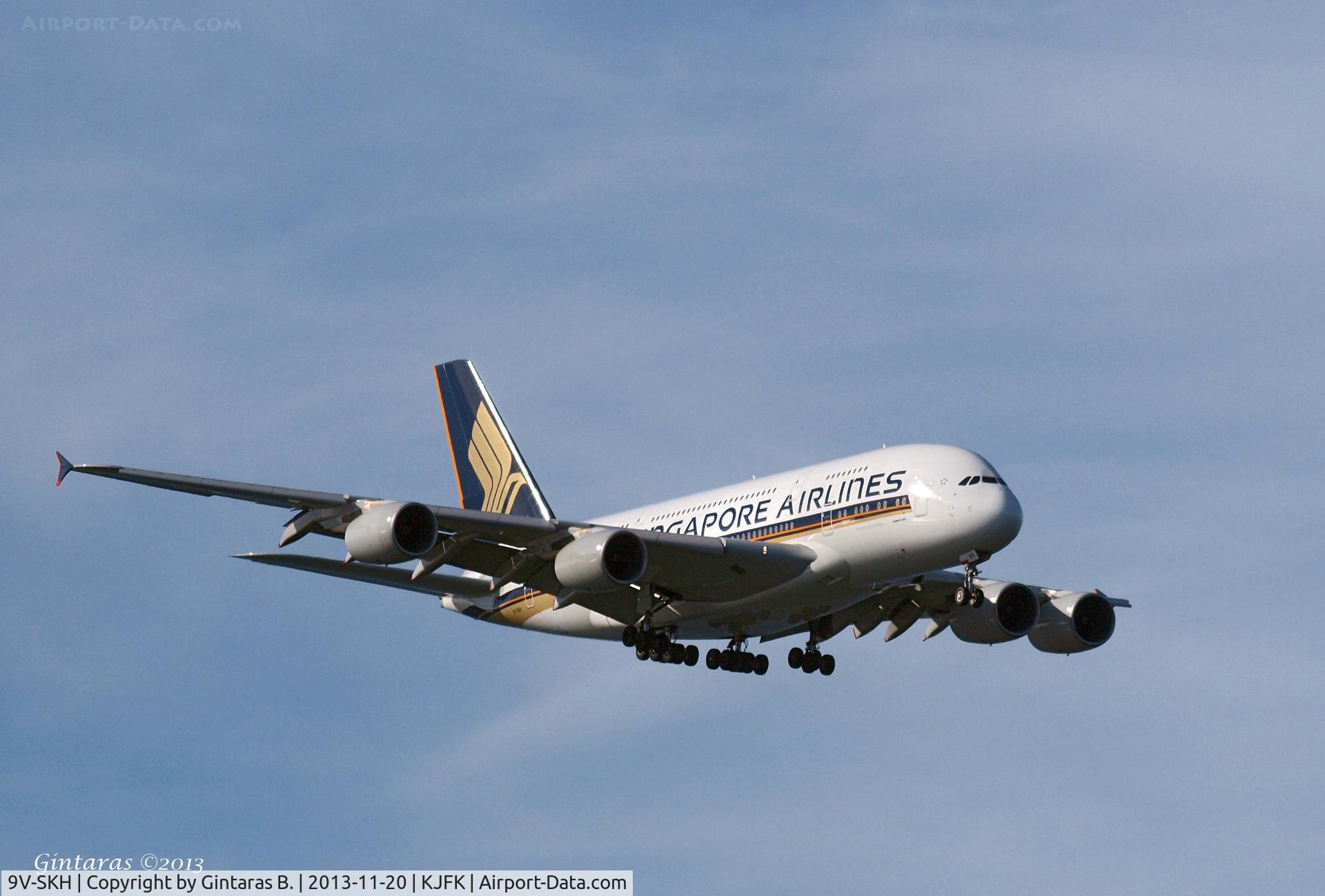 9V-SKH, 2008 Airbus A380-841 C/N 021, Going To A Landing on 4R, JFK