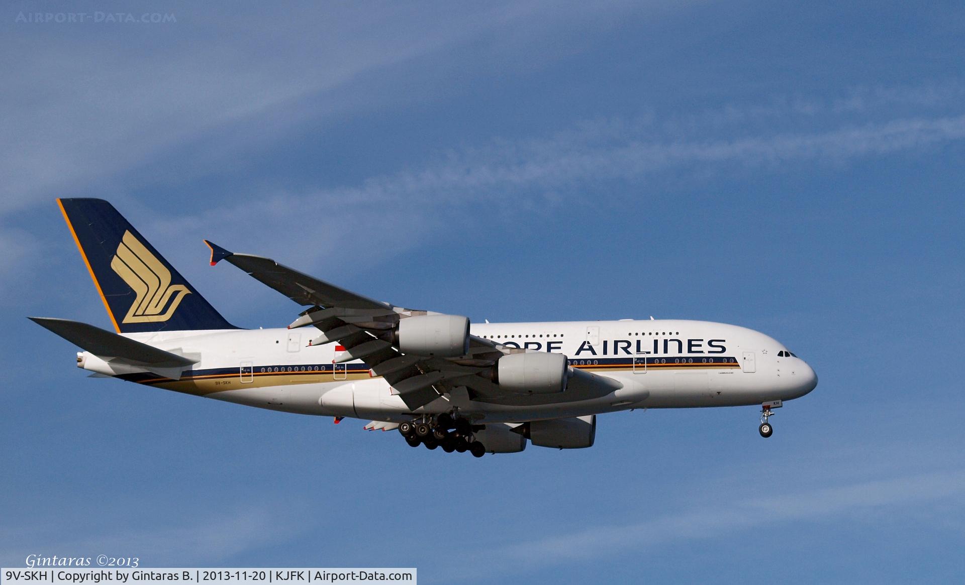 9V-SKH, 2008 Airbus A380-841 C/N 021, Going To A Landing on 4R, JFK