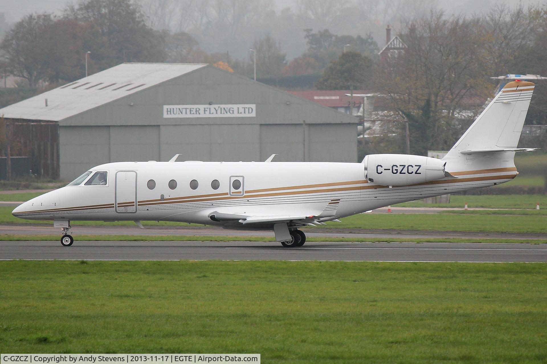 C-GZCZ, 2008 Israel Aerospace Industries Gulfstream G150 C/N 273, Taxiing on R08 for departure to Keflavik