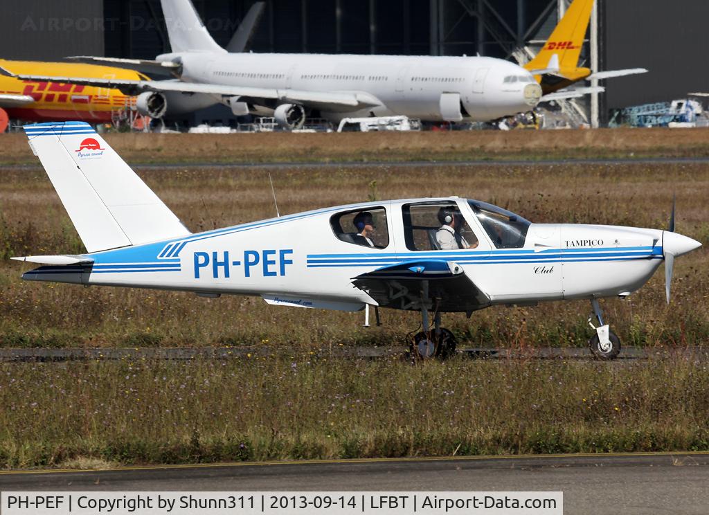 PH-PEF, 1997 Socata TB-9 Tampico C/N 1832, Arriving from flight and taxiing to the General Aviation area...