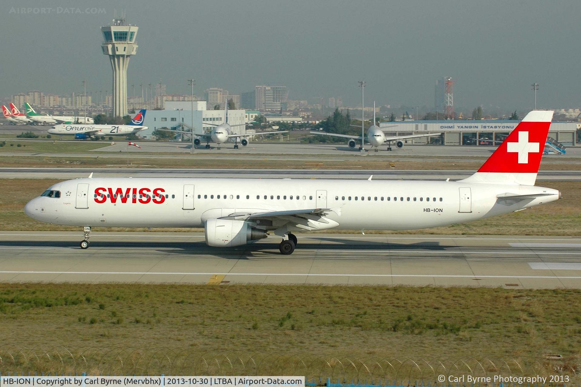 HB-ION, 2013 Airbus A321-212 C/N 5567, Taken from the Fly Inn Shopping Mall.